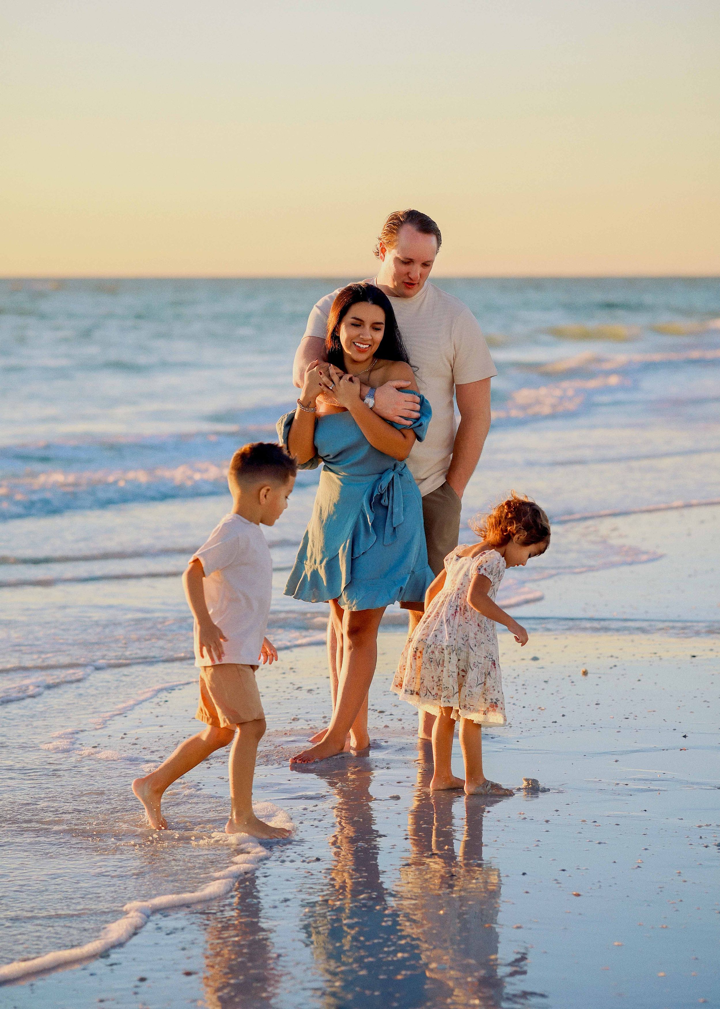 beach family photo session sarasota lido beach golden hour best photographer of sarasota