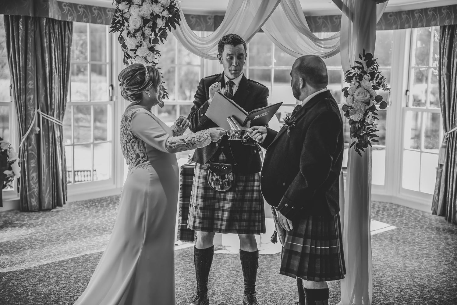 Humanist Drew McLelland conducts ceremony at Banchory Lodge Hotel