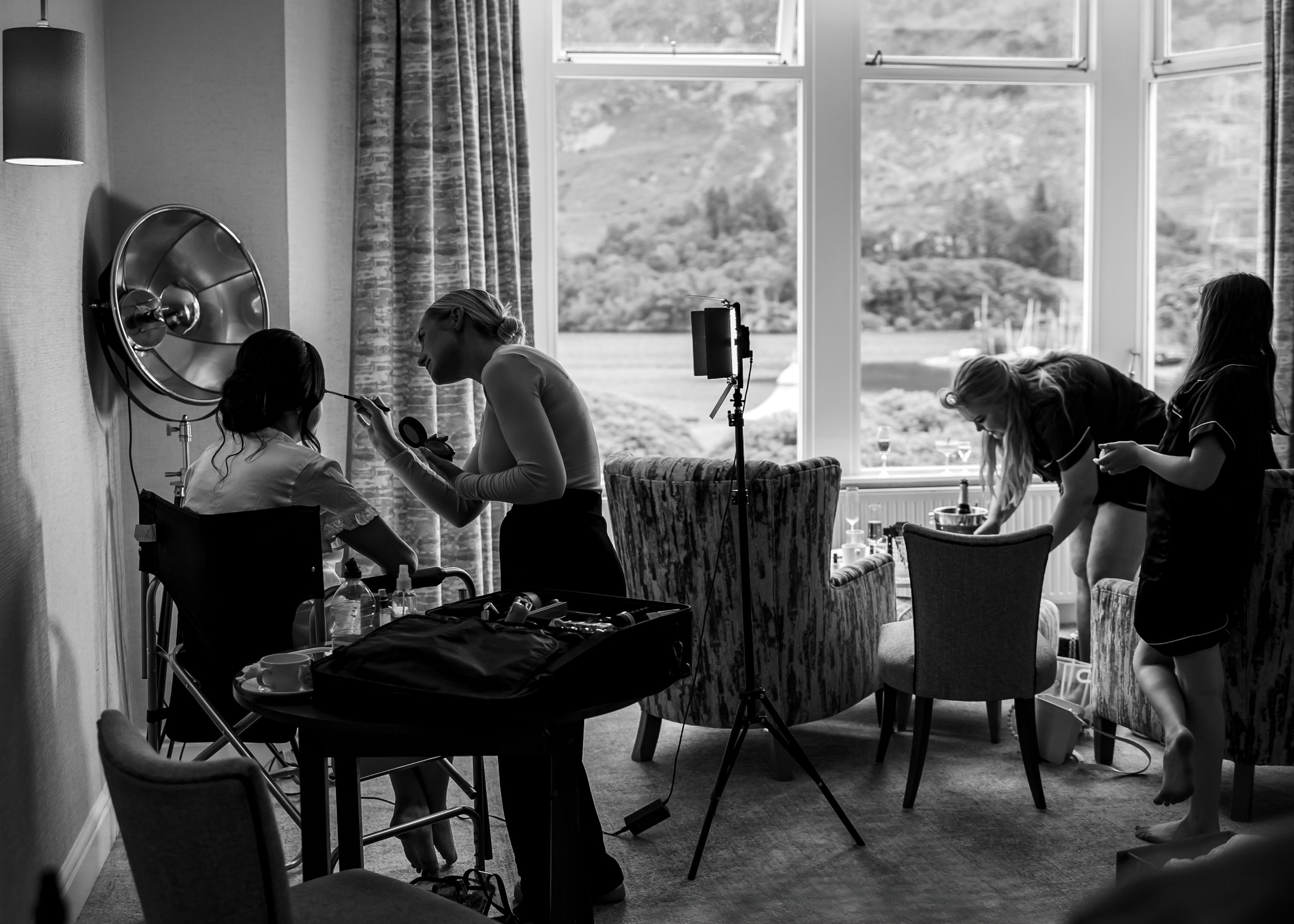wedding photography in Cumbria - bridal party getting ready