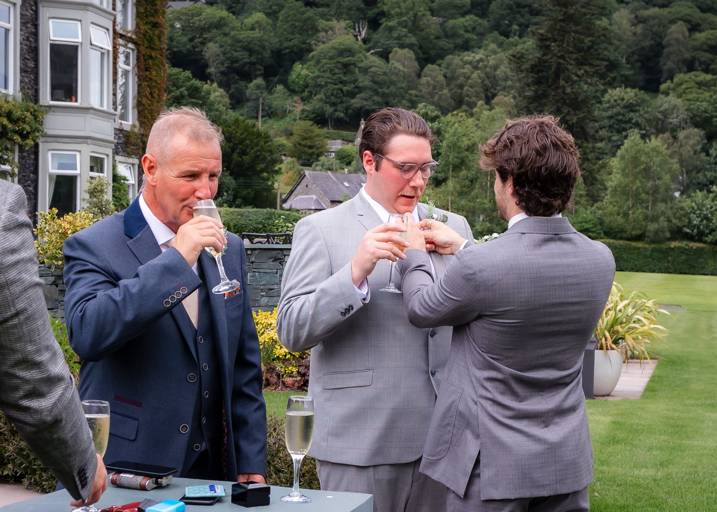 wedding photography in Cumbria - groomsmen getting ready