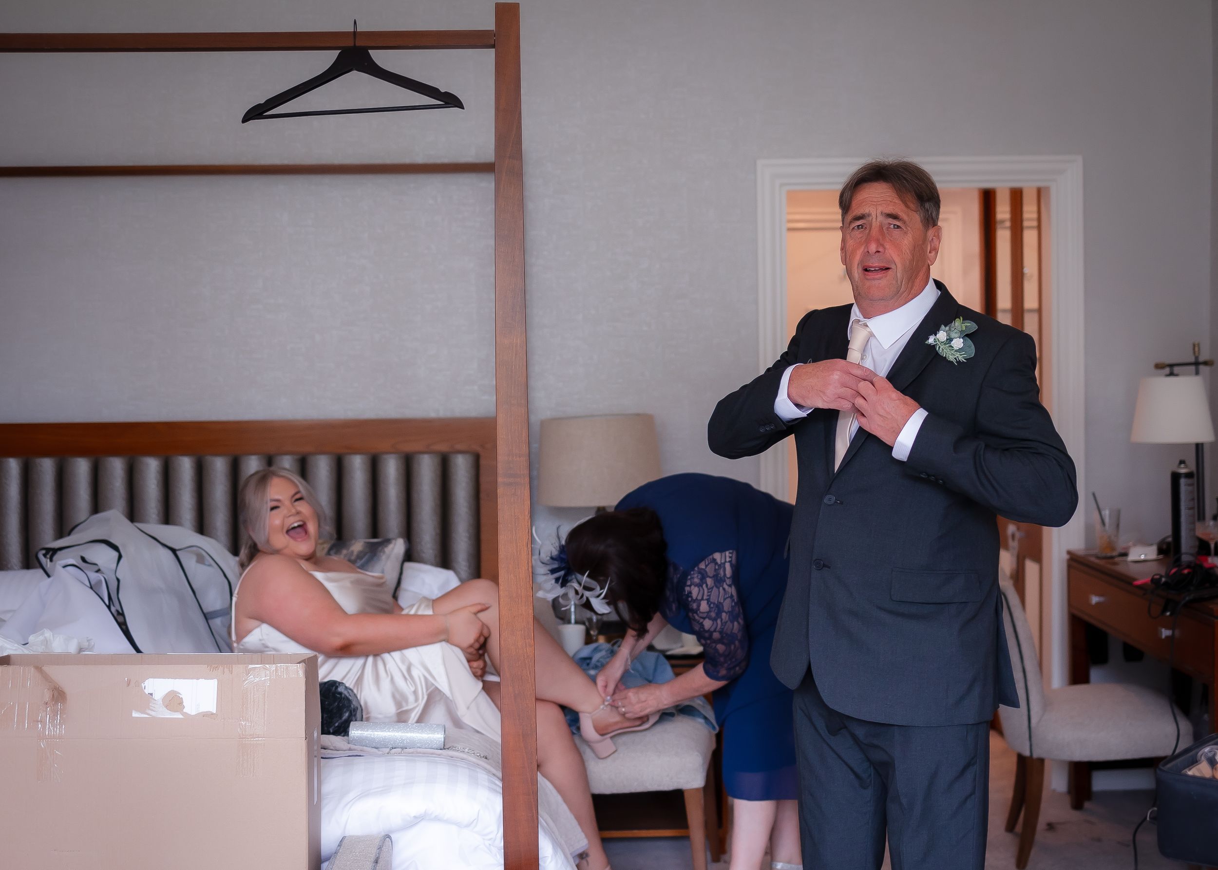 wedding photography in Cumbria - dad first look