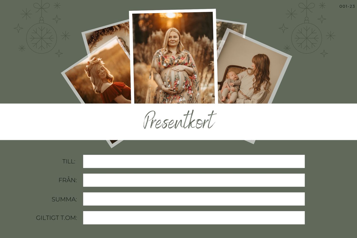 Contact form template design with maternity photography portfolio samples.