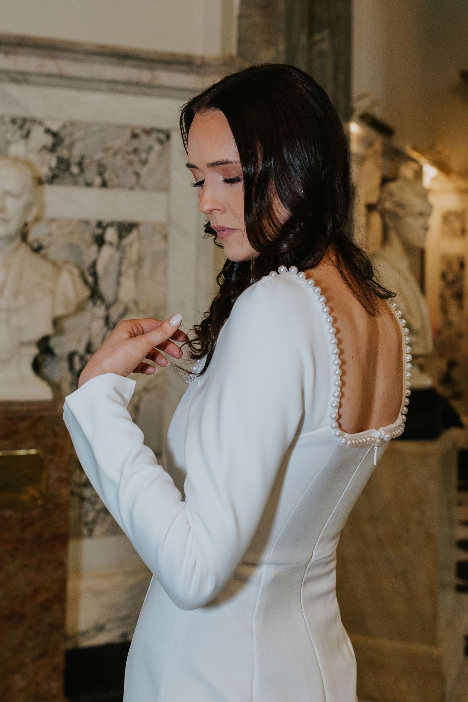Portrait of bride inside Belfast City Hall