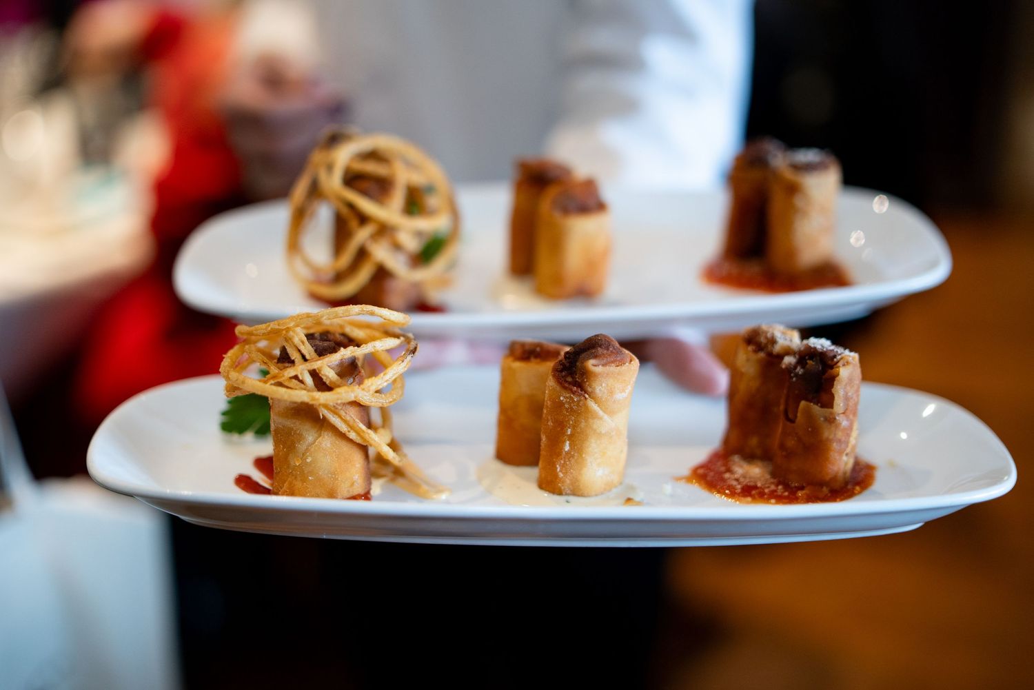 Appetizers at David’s in Braintree’s South Shore Plaza. Networking event photography by Leah Ramuglia.