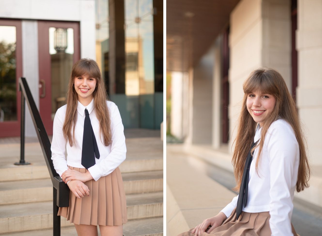 Senior Girl Photo Session in Downtown Bartlesville and OKWU by Bartlesville Photographer Kristi Bray