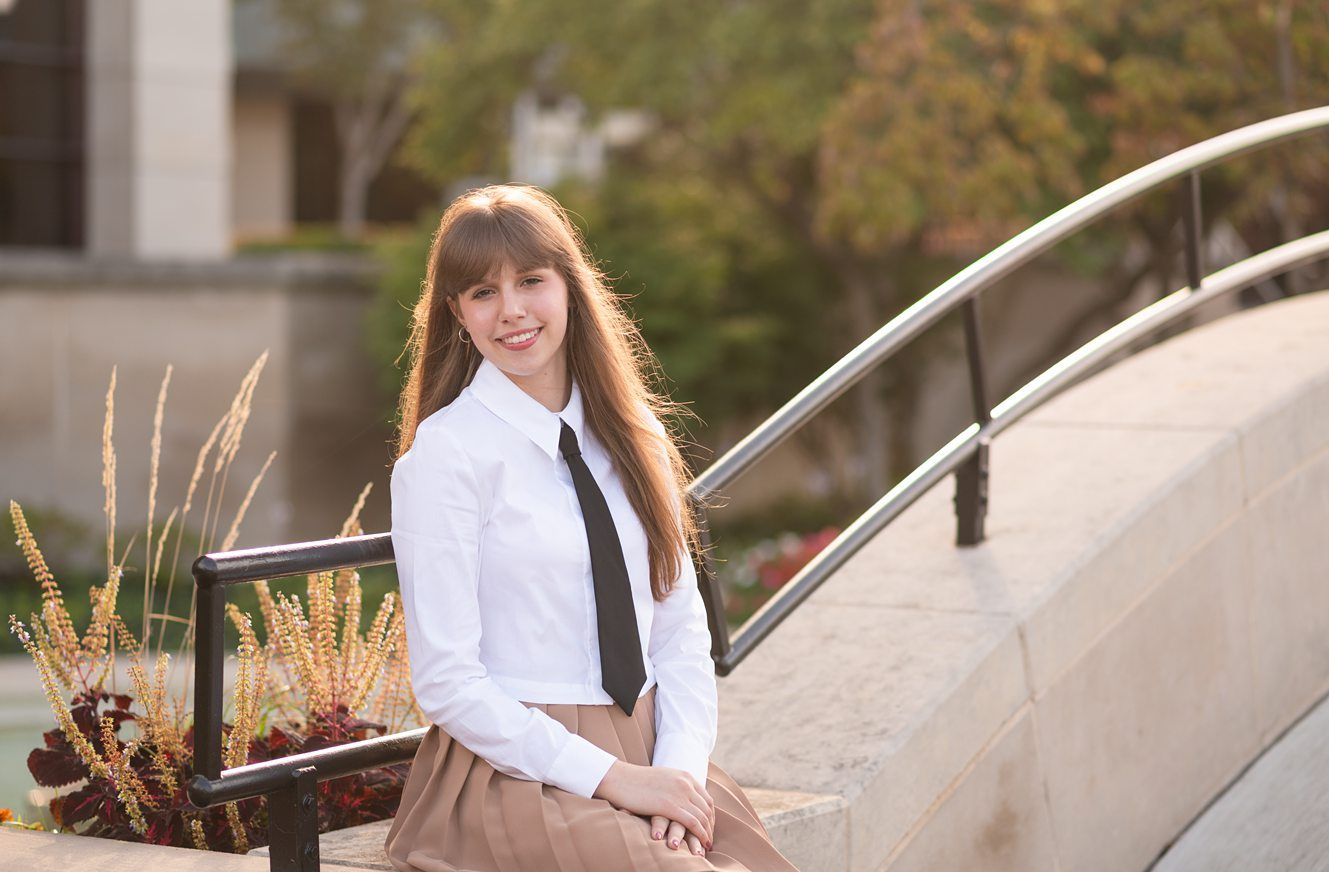 Senior Girl Photo Session in Downtown Bartlesville and OKWU by Bartlesville PHotographer Kristi Bray