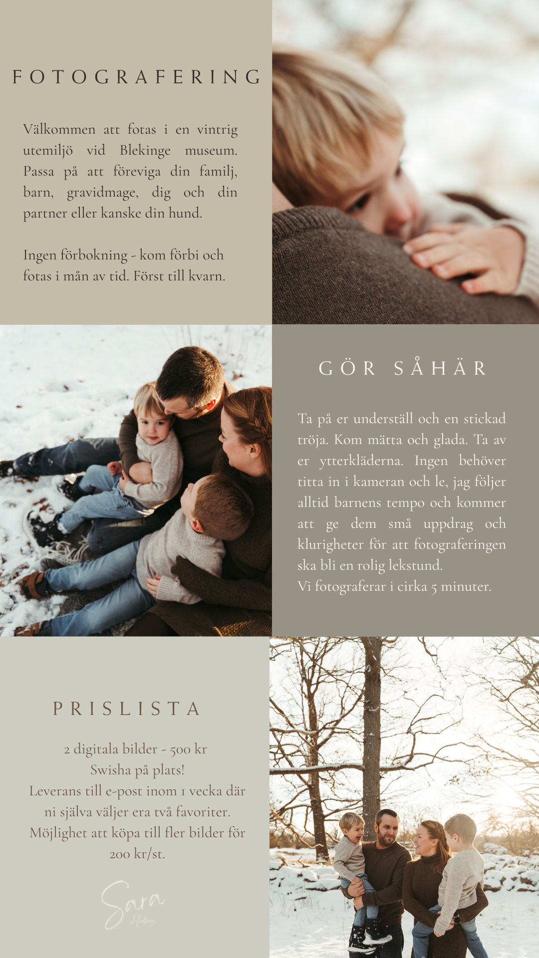 Collage of lifestyle photography images showing casual moments and outdoor scenes in warm muted tones.