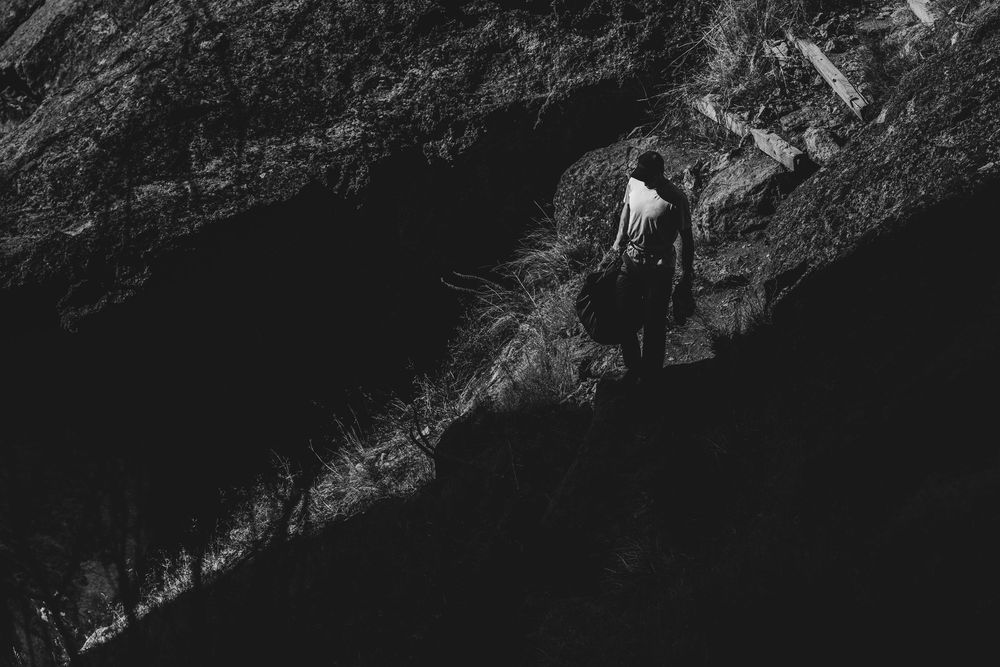 American climber Jordan Cannon sport climbing in Smith Rock State Park, Oregon, USA. Climbing photography and film by Jan Virt.