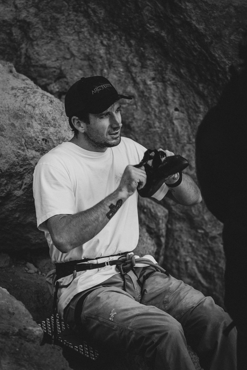 American climber Jordan Cannon sport climbing in Smith Rock State Park, Oregon, USA. Climbing photography and film by Jan Virt.
