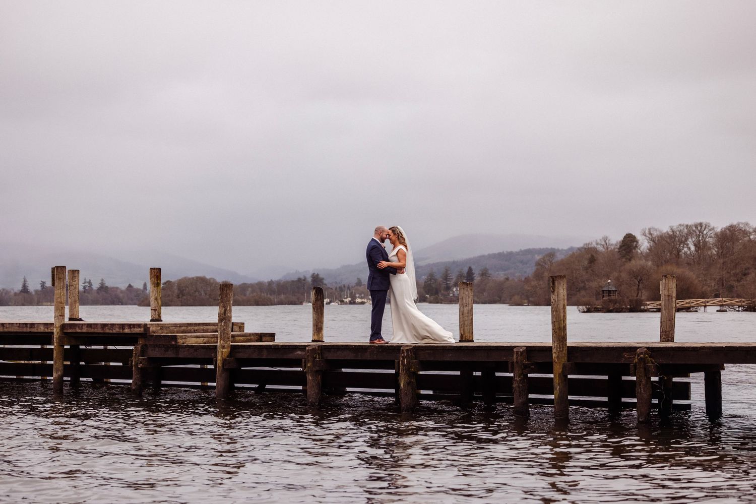 Natural Lake District wedding photography with couple in scenic landscape