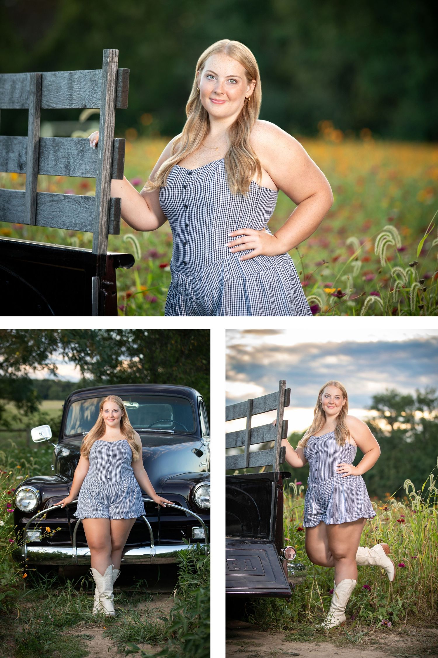 Olentangy senior pictures in a field.  Flower field senior pictures.  Mitchells Blooms & Berries senior pictures. Boho senior pictures.
