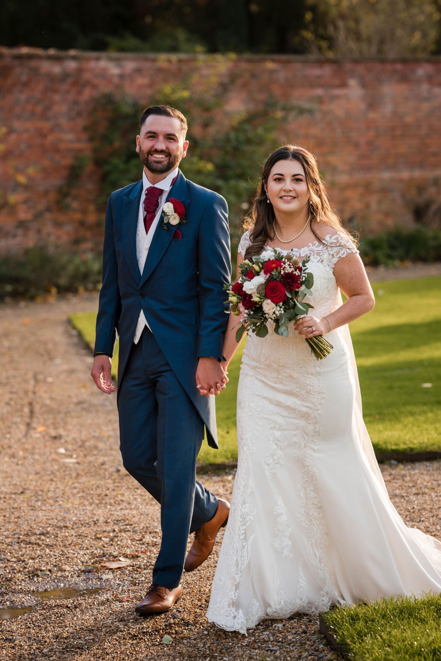 Bath Wedding Photographer Zara Davis Photography Elmhay Park Gloucestershire couples at sunset walk in the garden