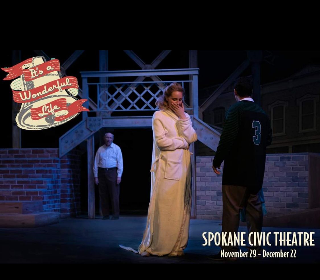 Actors perform in Its a Wonderful Life stage production at Spokane Civic Theatre, November 29 to December 22.