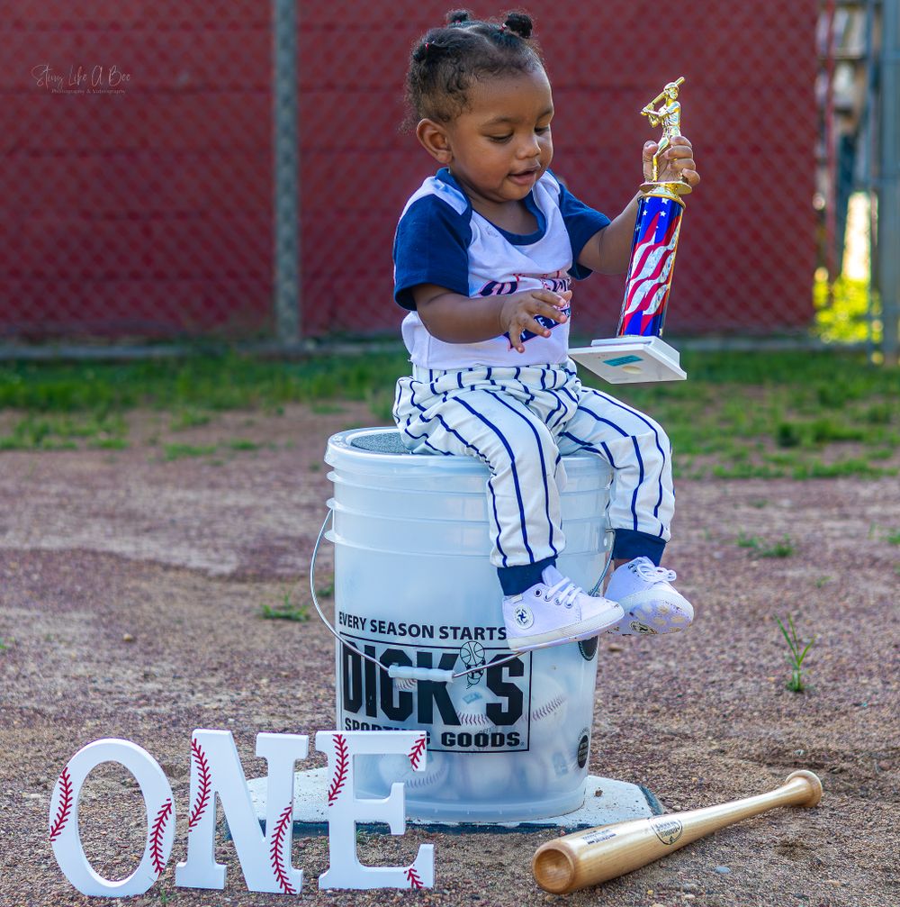 Kids birthday photography, themed photography, baseball
