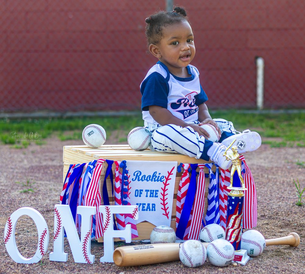 Kids birthday photography, themed photography, baseball
