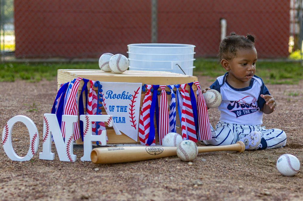 Kids birthday photography, themed photography, baseball