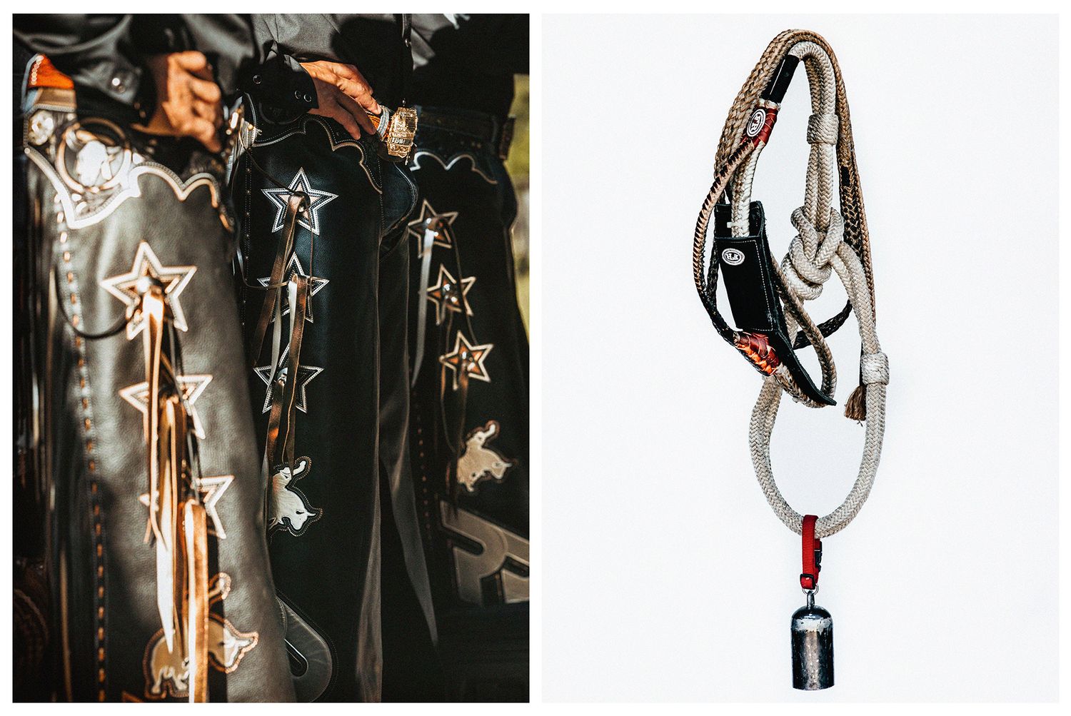 Rodeo chaps and bull rope of the Arizona Ridge Riders PBR Team photographed by Chris Douglas