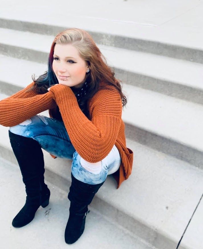 girl sitting on stairs
