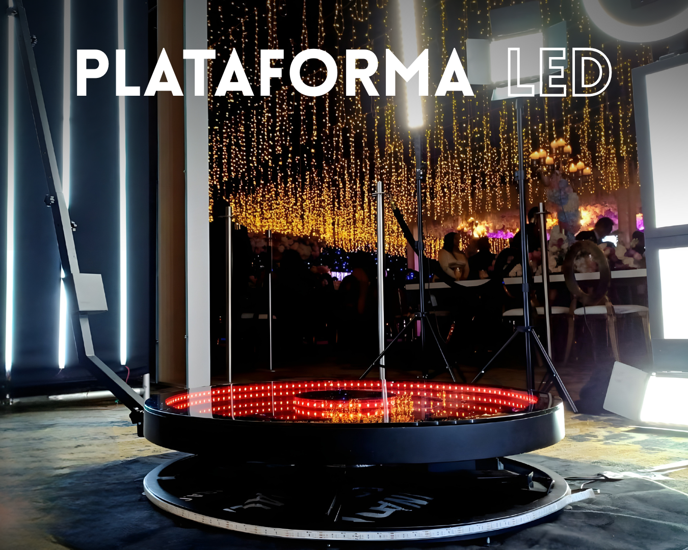Plataforma Spinner 360 Deluxe para eventos premium en Guatemala