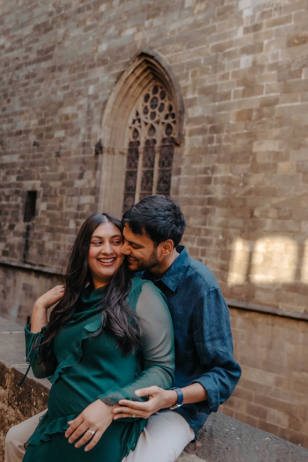 Intimate portrait of Sara and Owais enjoying a quiet moment.