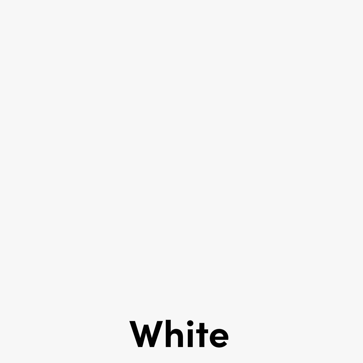 Pure white color swatch with black text label reading 'White' at the bottom.