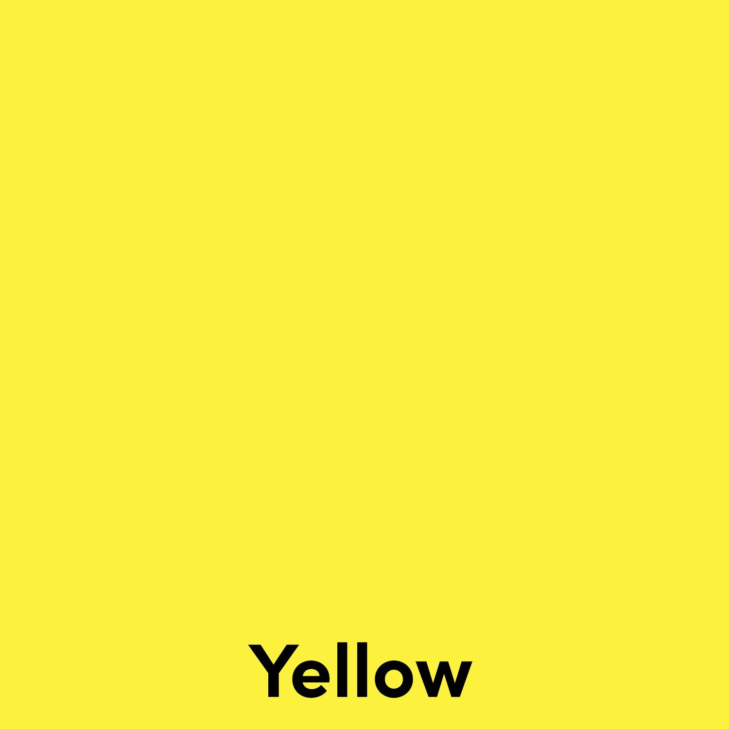 A solid yellow square with the text 'Yellow' at the bottom.