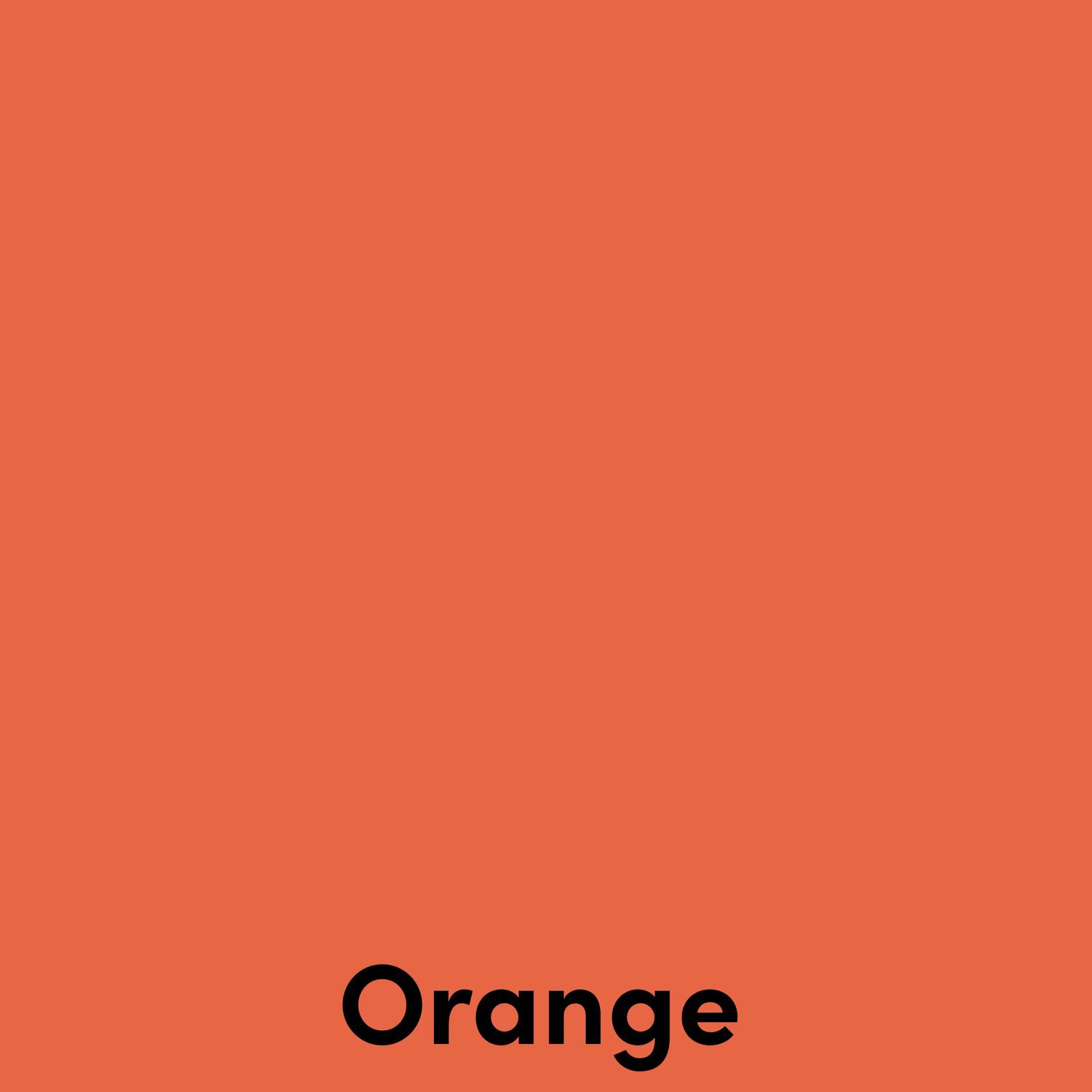 A solid orange square with the text 'Orange' at the bottom.