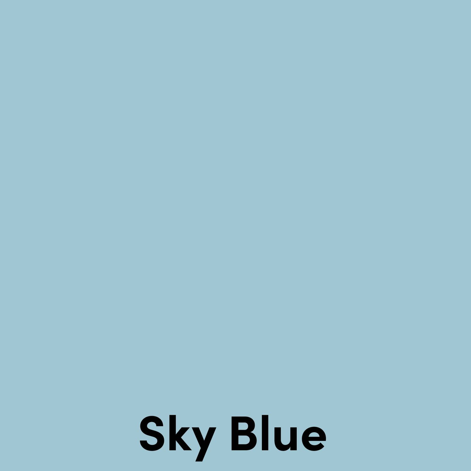 A solid sky blue square with the text 'Sky Blue' at the bottom.