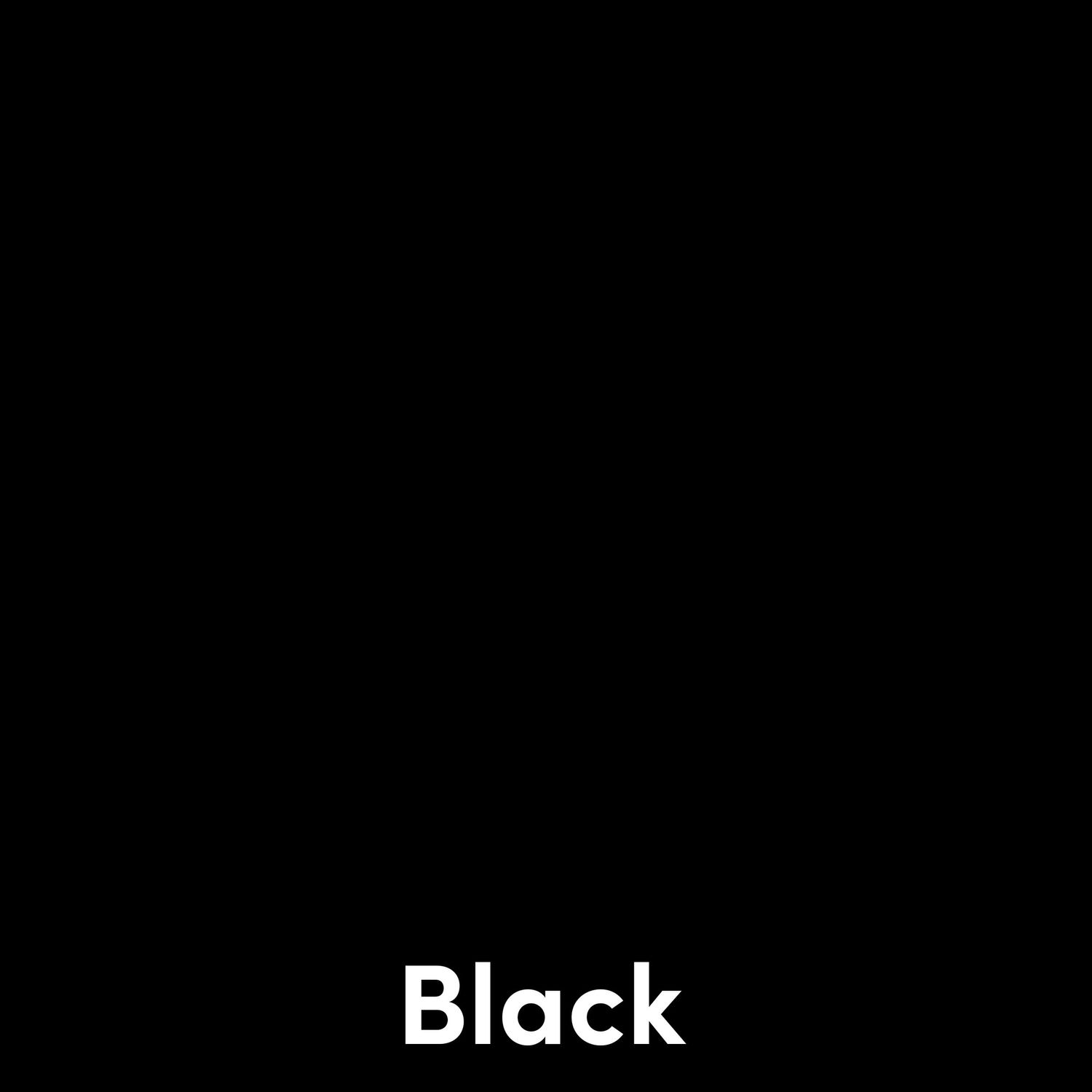 Solid black color swatch with white text label reading 'Black' at the bottom.