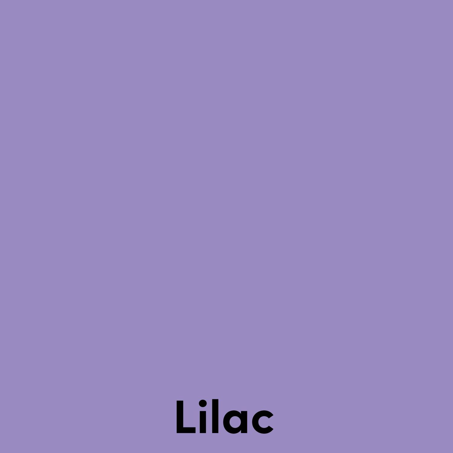 A solid lilac purple square with the text 'Lilac' at the bottom.