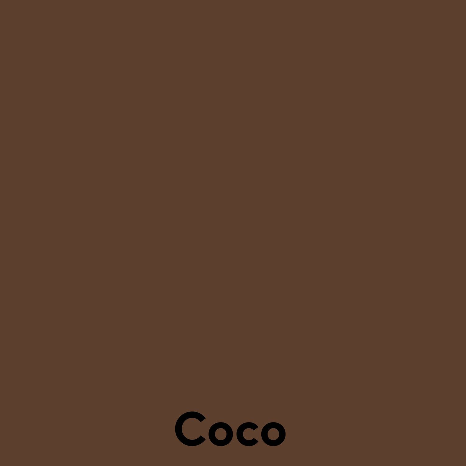 Rich brown color swatch labeled 'Coco' in black text.
