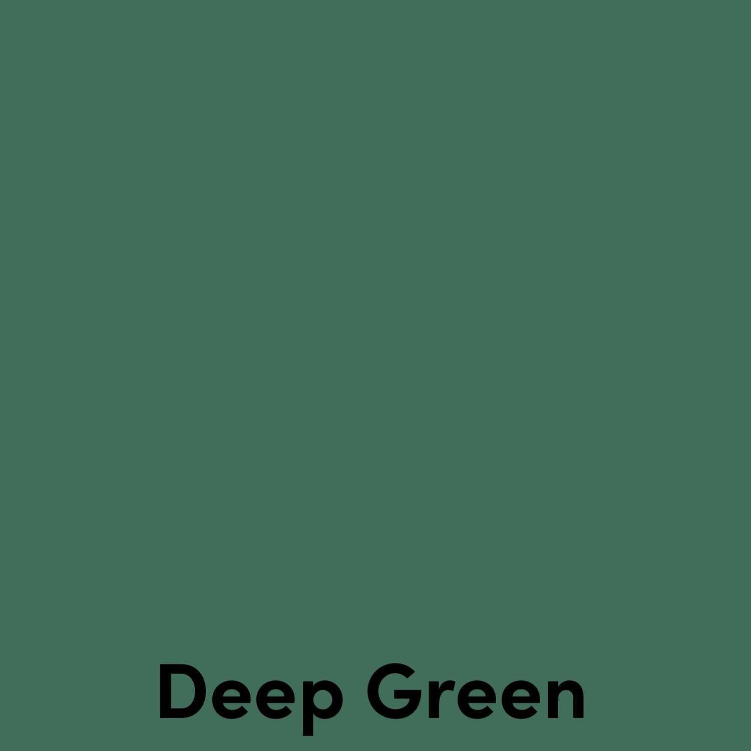 Forest green color swatch with black text label reading 'Deep Green' at the bottom.