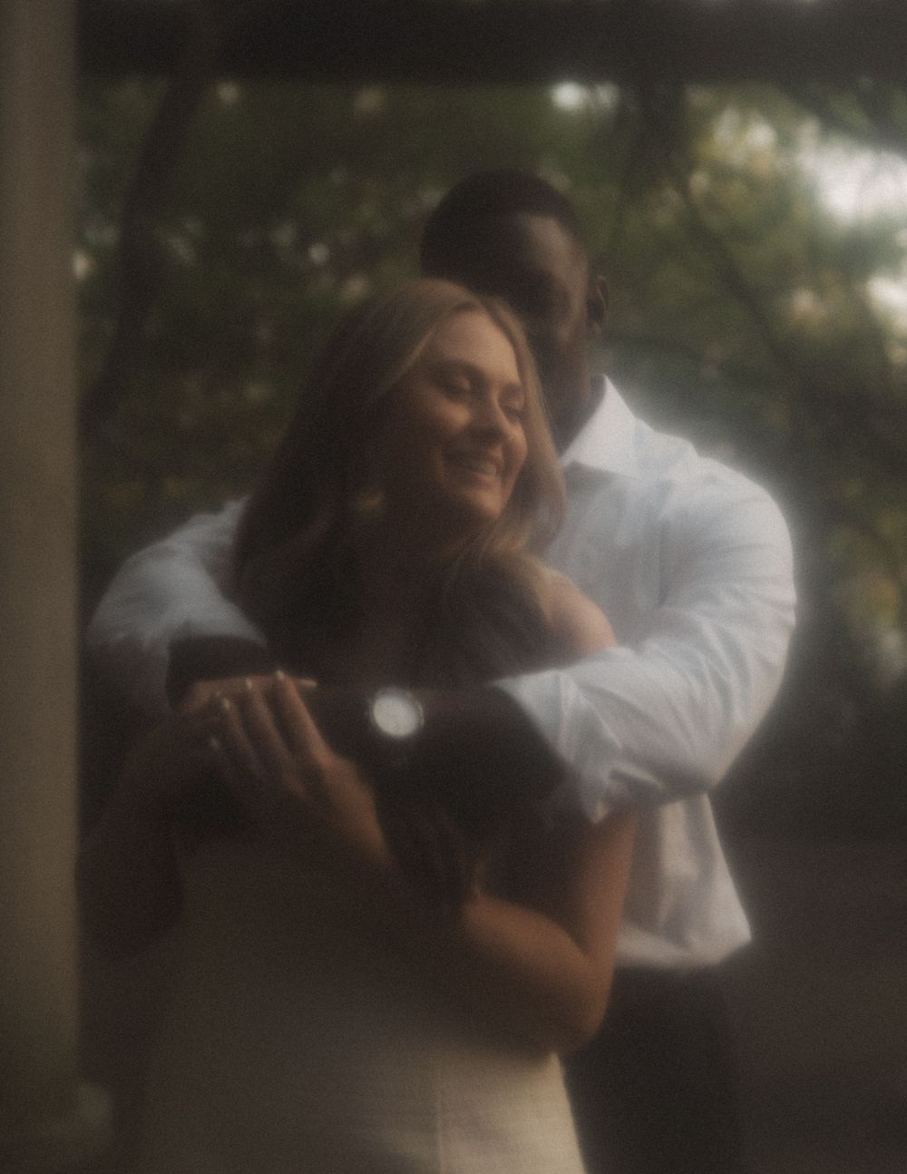 A dreamy outdoor portrait session with soft focus and natural lighting.