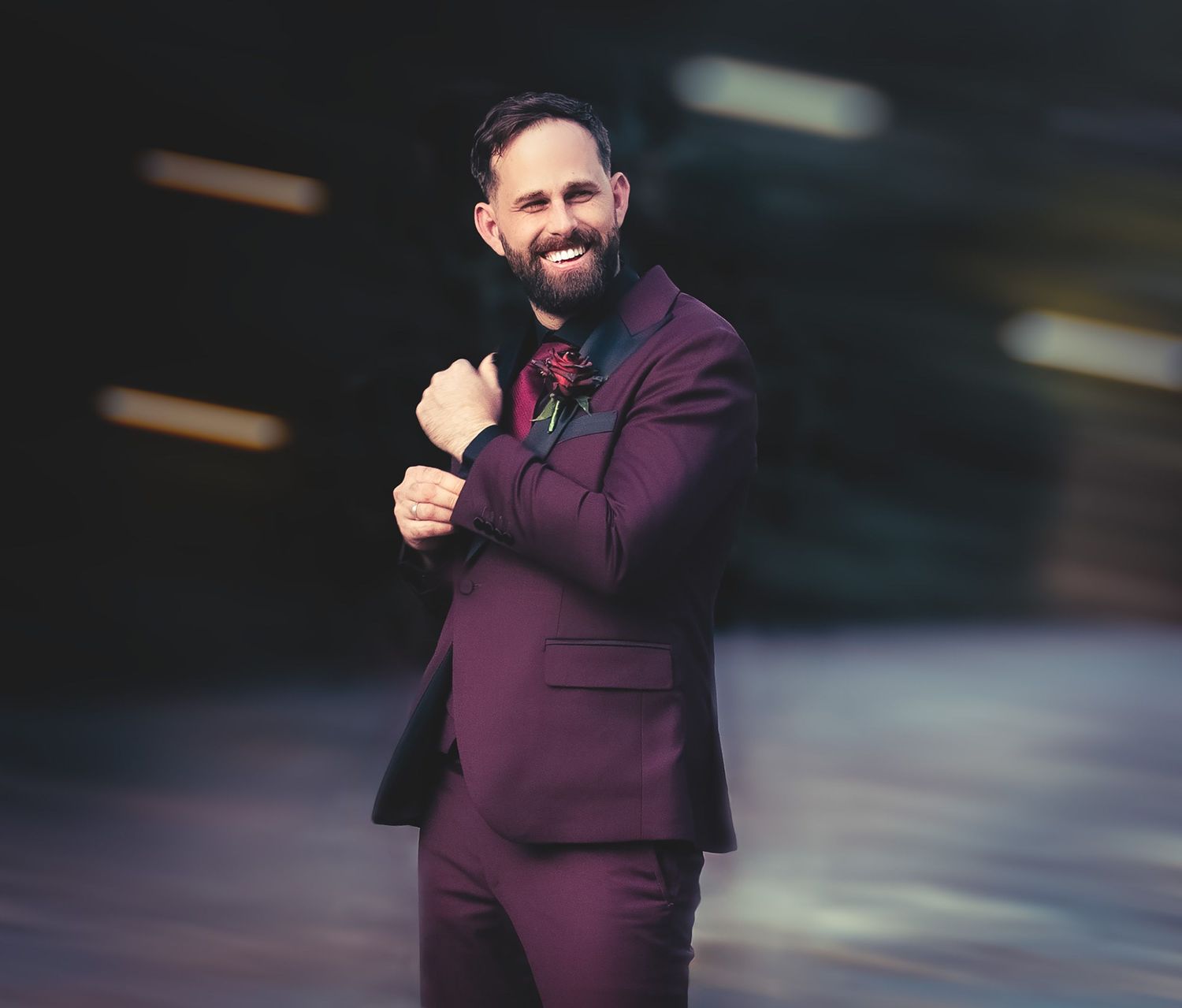 Non-traditional wedding photography of the groom in  styled portrait at the manor captured by Wollongong wedding photographer Serene Coleman