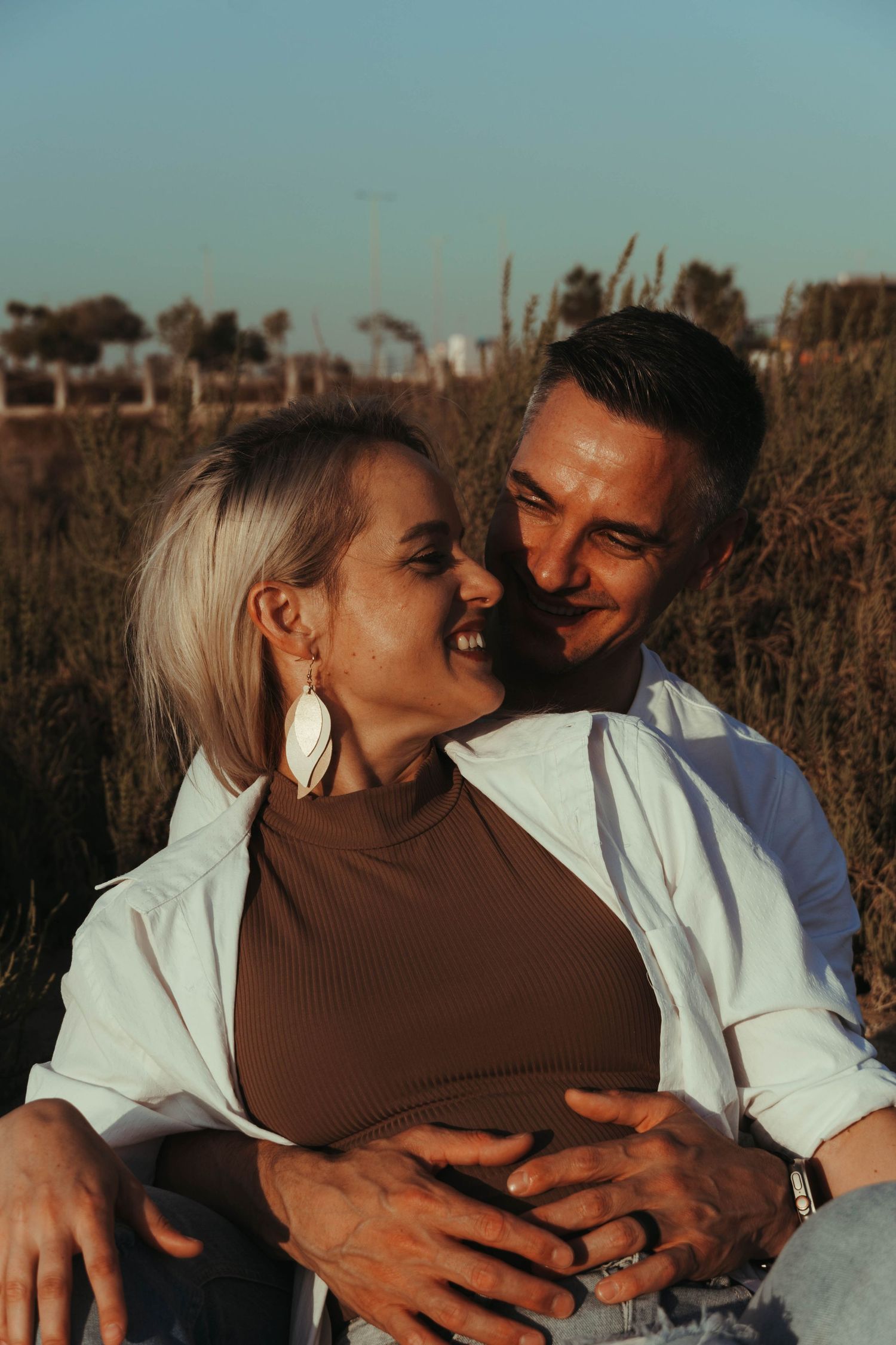 A candid photo of Mr. and Mrs. Gerber as they show their love to each other.
