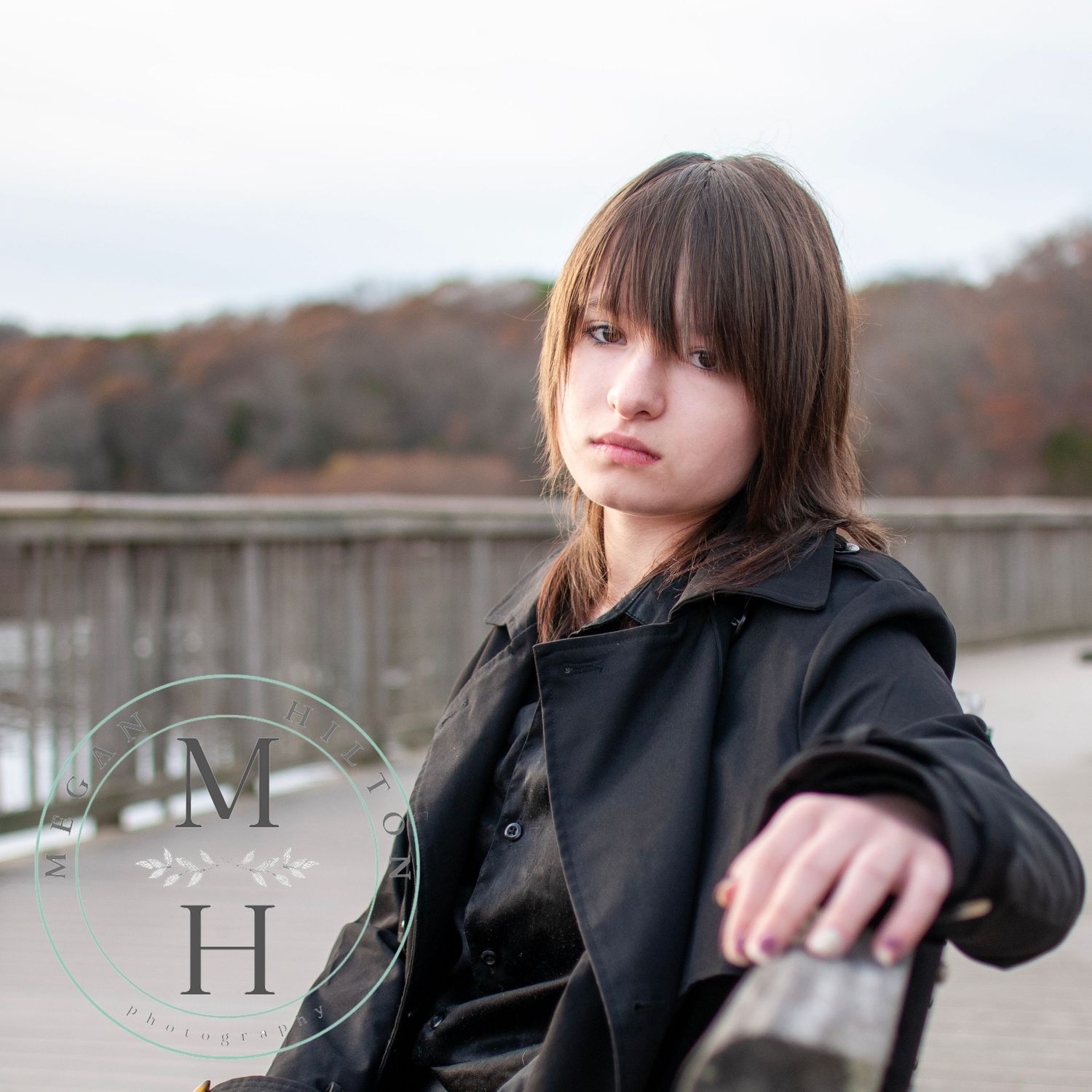 Serious pose Lake Fairfax Park senior photo