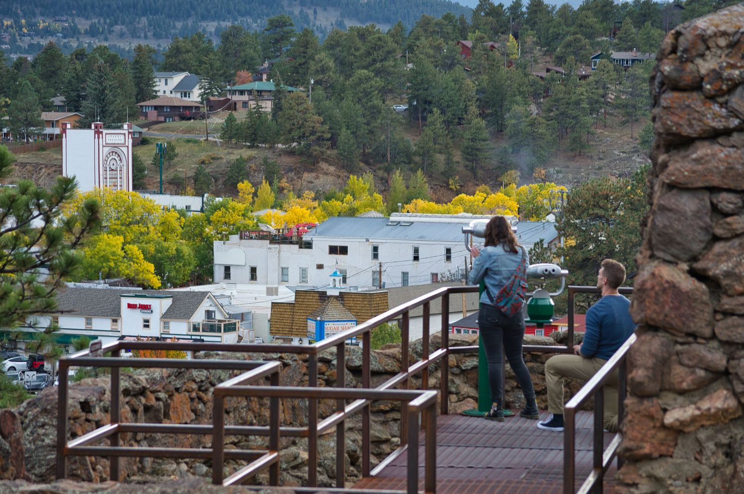 Waiting for her to turn around to surprise her with a marriage proposal in Estes Park. Pixcapades | The Rocky Mountain Proposal Photographer