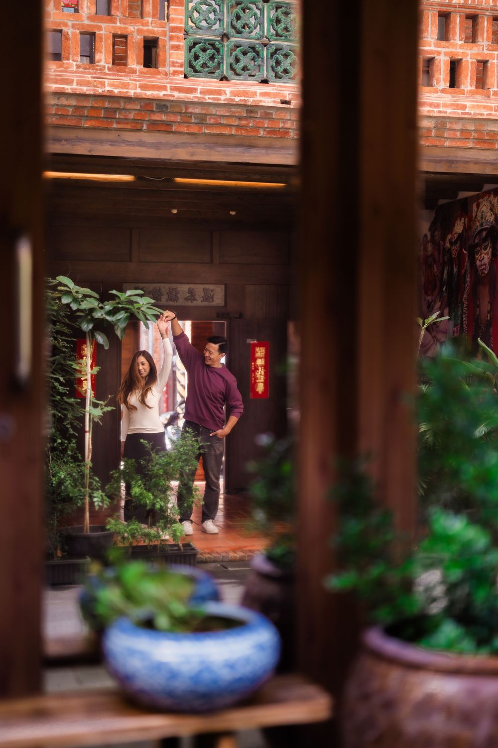 A couple dances in Dadaocheng, Datong District, Taipei.