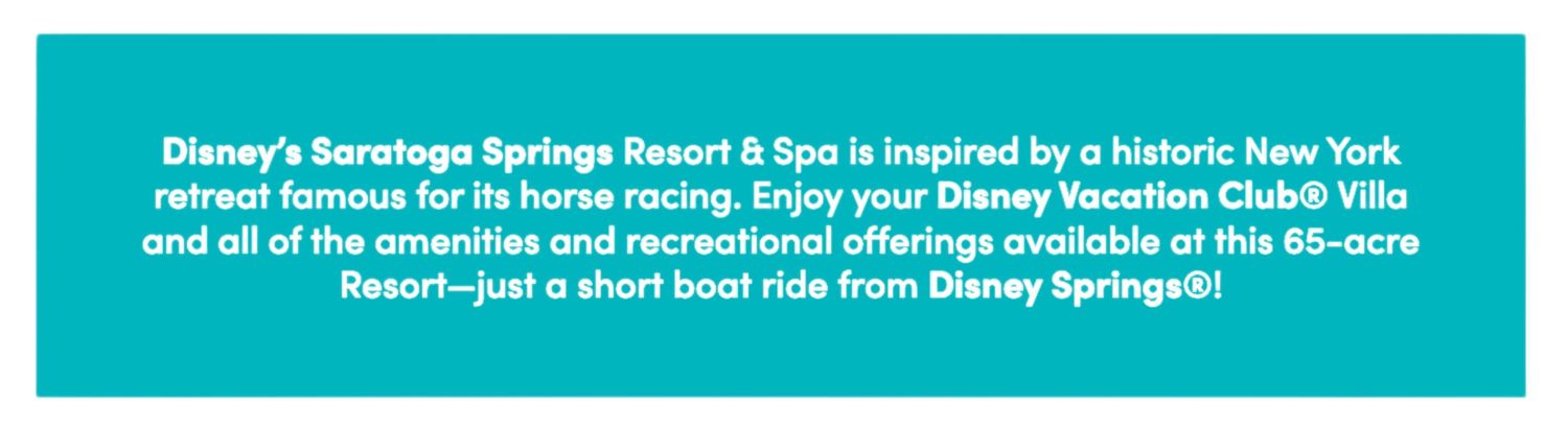 A teal informational text block describing Disney's Beaches & Cream Soda Shop history.