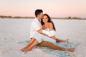 Best sunset photographer on the emerald coast captures couples love stories at the beach in Fort Walton Beach Florida. MJ Photograph