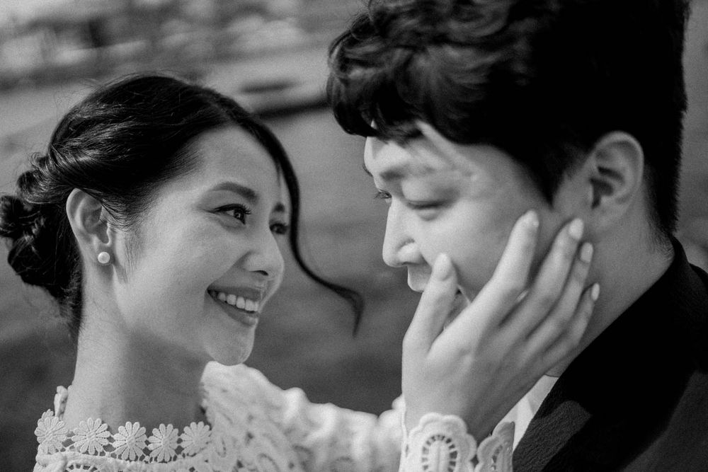 santa barbara intimate wedding couple close portrait