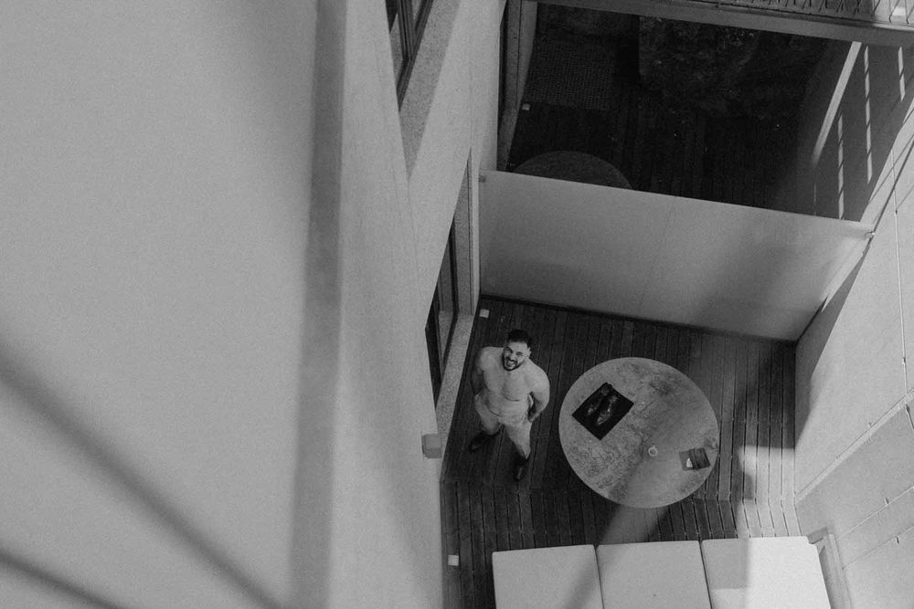 wedding preparation hotel porto black and white