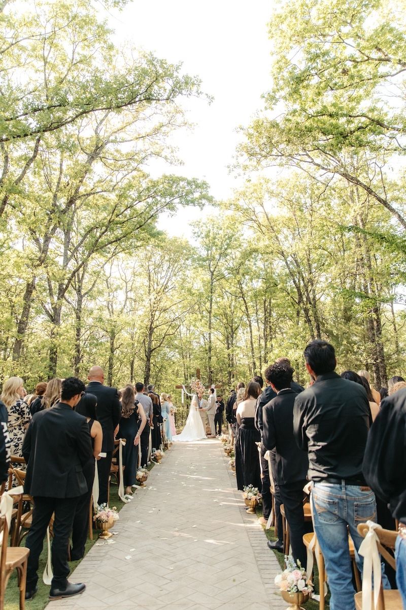 Outdoor ceremony at The White Sparrow, a Dallas wedding venue