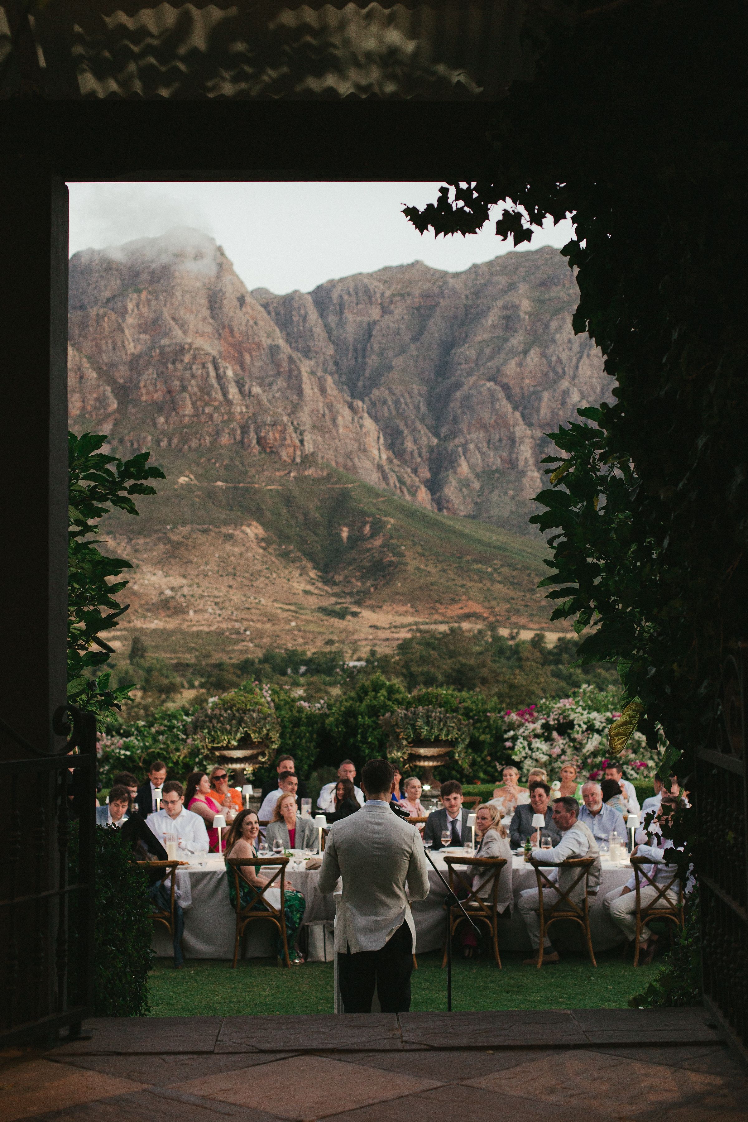 Al fresco wedding reception at Johannesdal