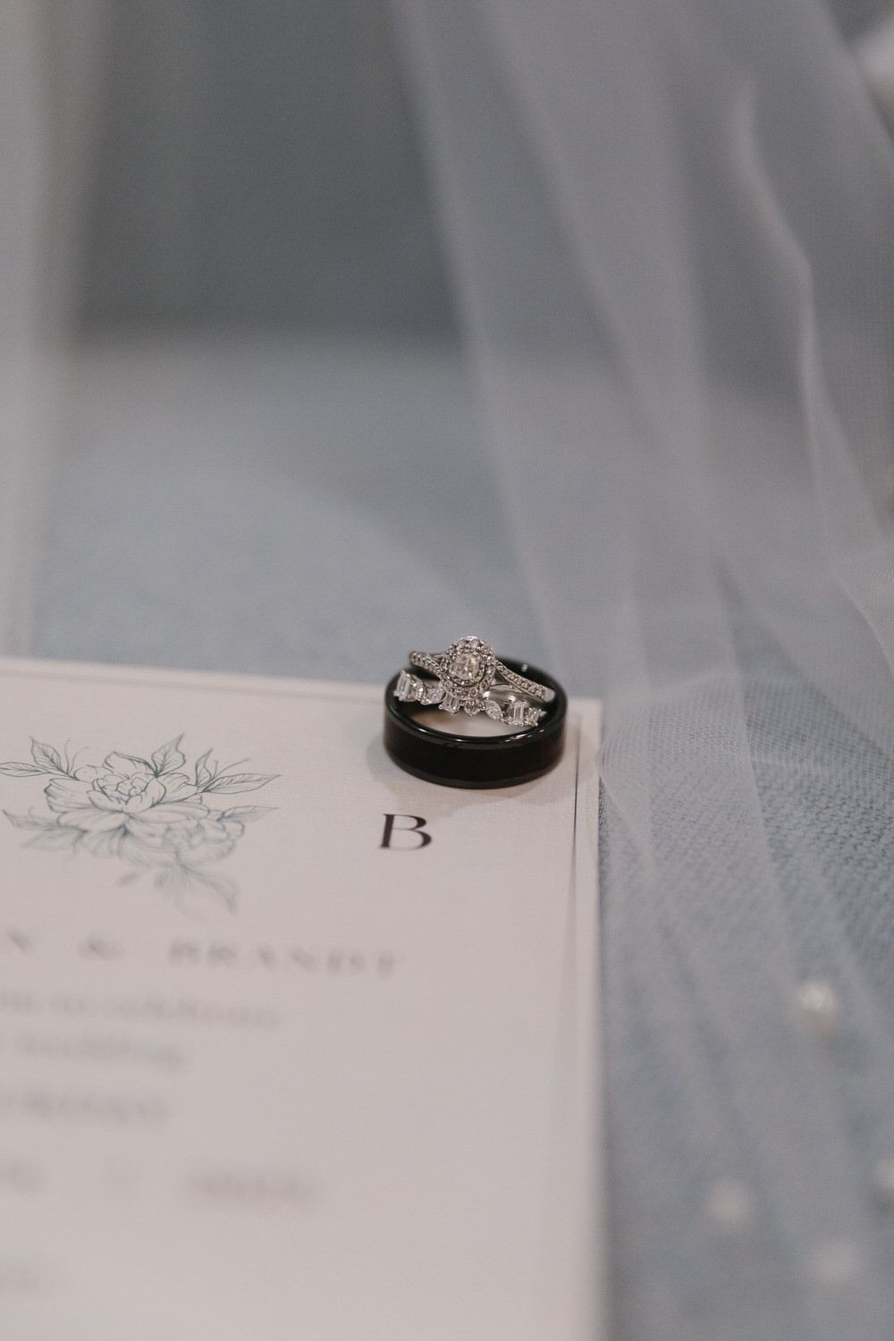 Close-up of wedding rings at Tumlin Lake wedding in North Georgia