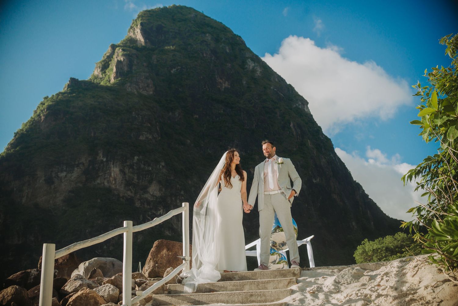 Getting married in St Lucia:  locations for your St Lucia destination wedding with Piton or beach backdrops