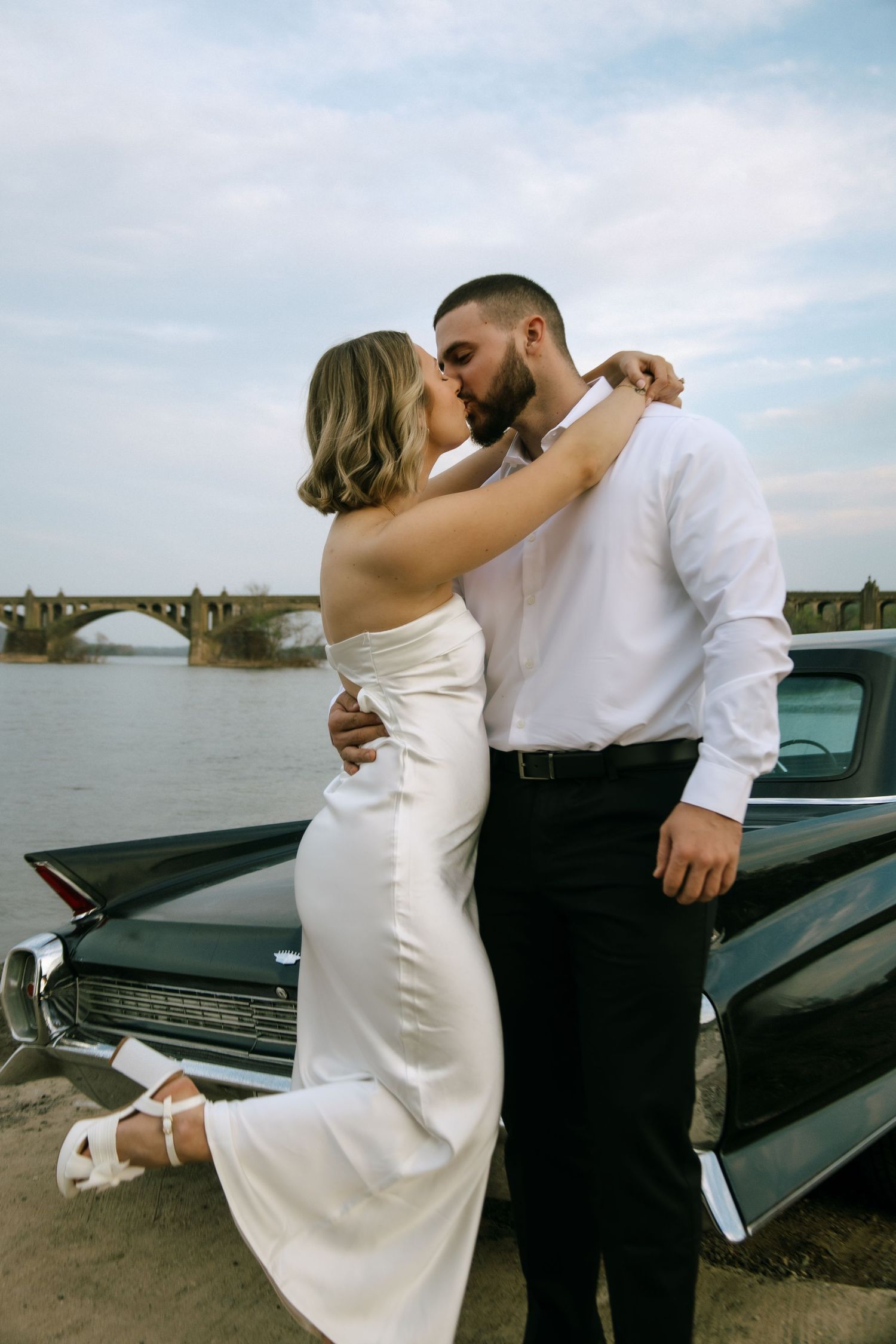 Vintage love story engagement