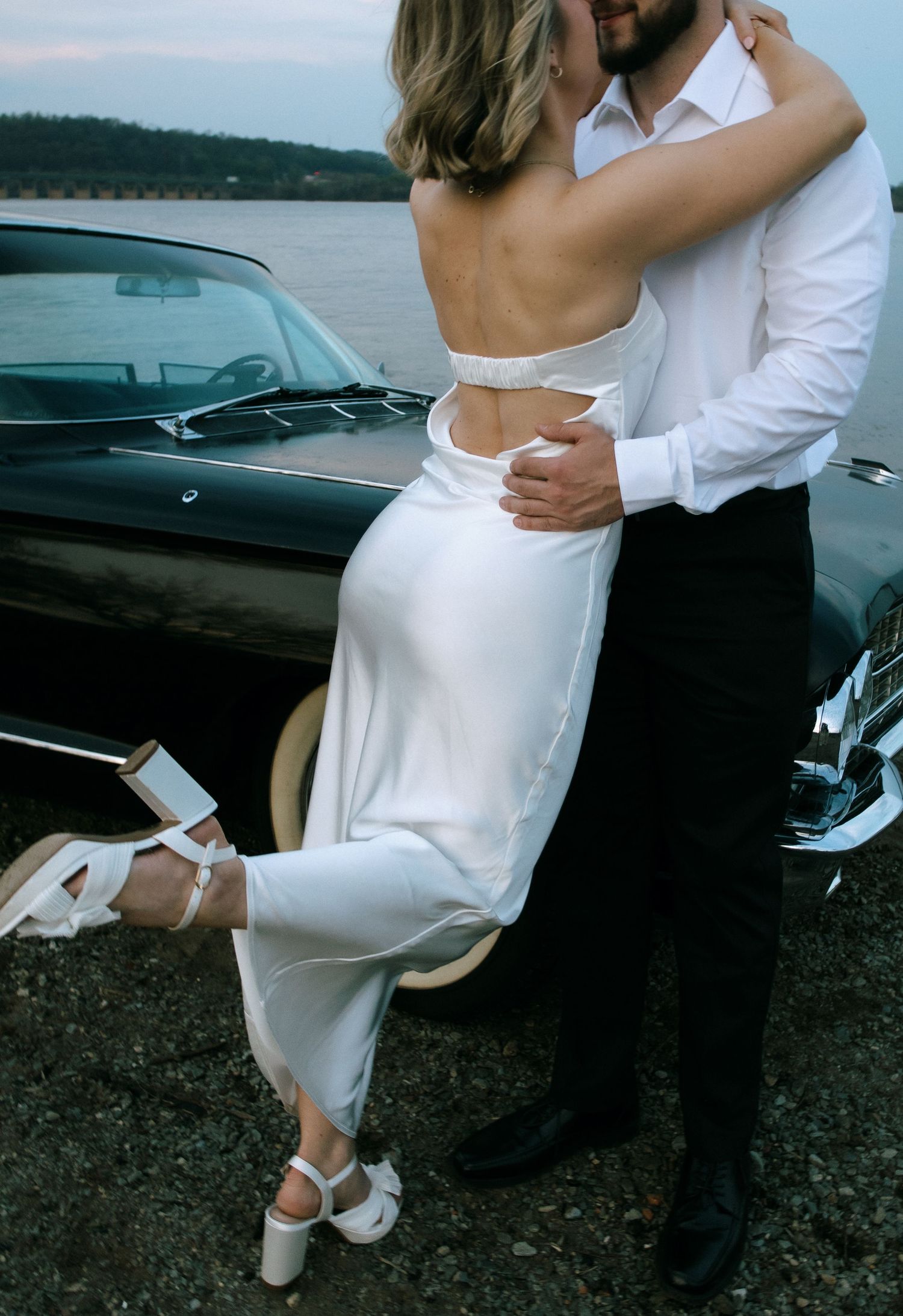 Vintage love story engagement
