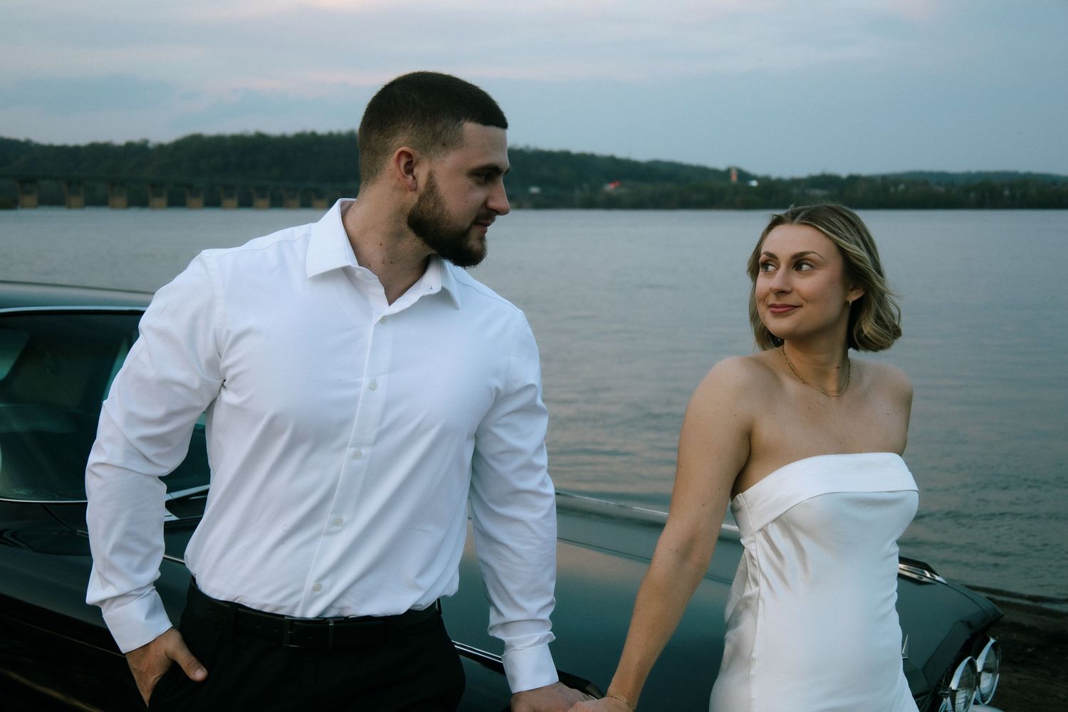 Vintage love story engagement