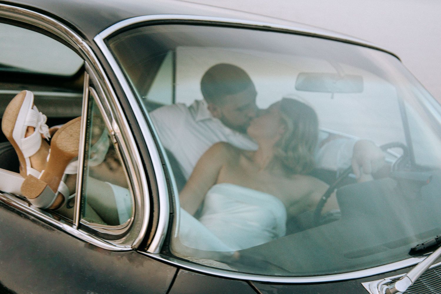 Vintage love story engagement